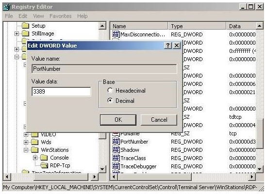 How to change the RDP listening port for Remote Desktop on Windows Server?